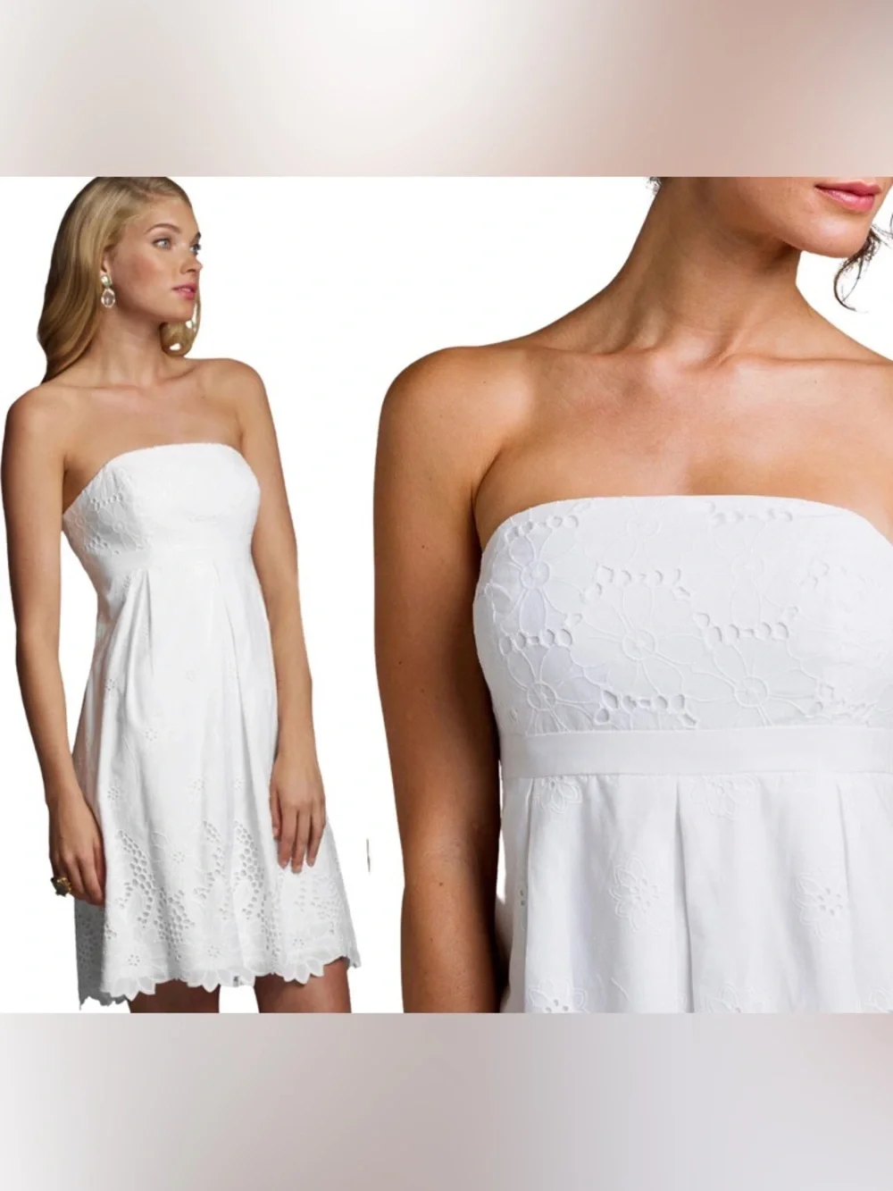 Lilly Pulitzer White Strapless Eyelet Dress - Picture 3 of 6